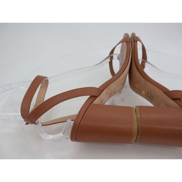 Stuart Weitzman Nearlybare Tan 75mm Block Heel Sandals Size 11B Brown Leather - Picture 8 of 14